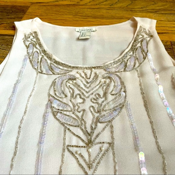 NWOT Beaded Sparkly Sequined Camisole Top - Picture 2 of 6